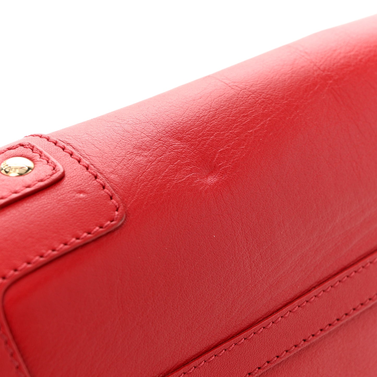 Calfskin Medusa Chain Clutch Red