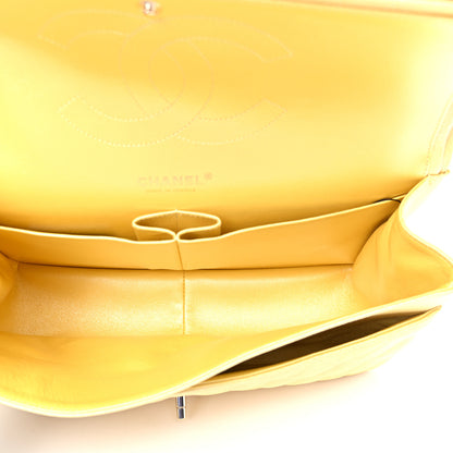 Chanel Iridescent Caviar Quilted Jumbo Double Flap Jaune Yellow 4 of 4