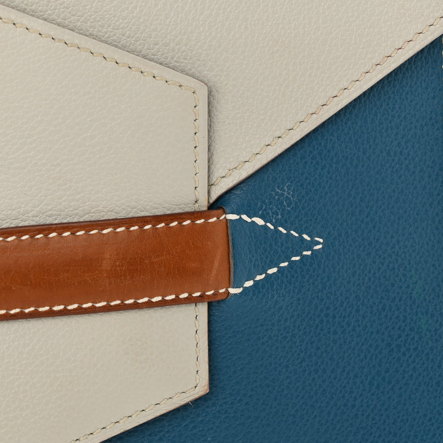 Hermes Evercolor Faco Clutch Bleu Izmir Gris Perle Gold 10 of 11
