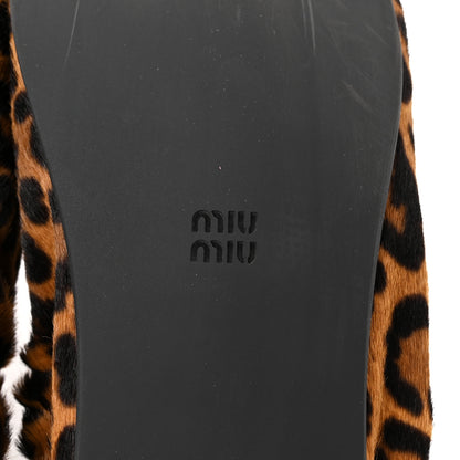 Miu Miu Ruches Animal Print Calf Hair Loafers 38 Honey 7 of 9