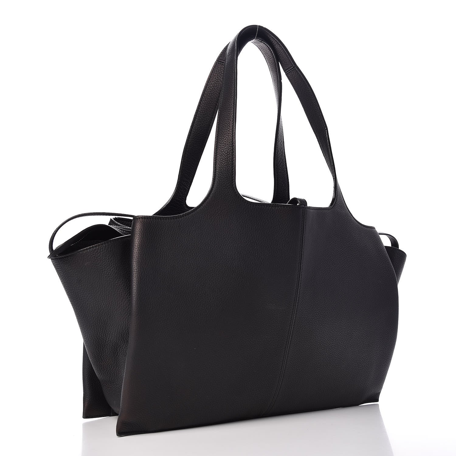 Celine Baby Grained Calfskin Medium Tri-Fold Bag Black 3 of 11