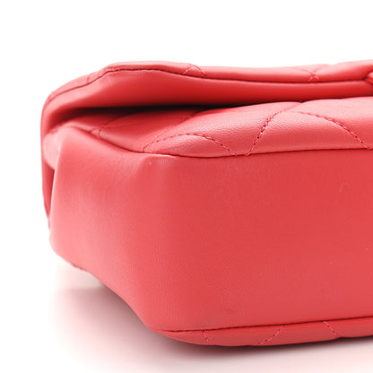 Chanel Lambskin Quilted Resin Bi-Color Chain Flap Bag Red 8 of 9