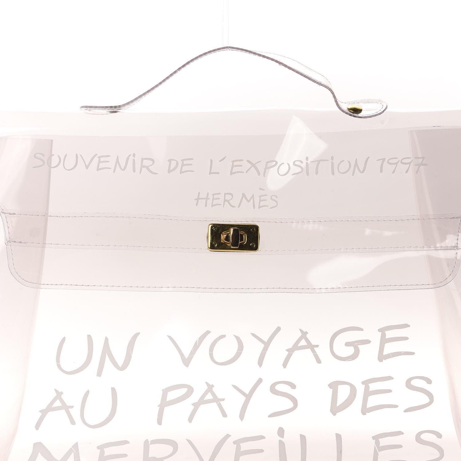 Hermes Vinyl Souvenir De L'Exposition Kelly Transparent 10 of 10