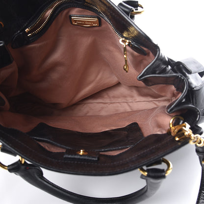 Miu Miu Vitello Lux Bow Tote Black 6 of 11