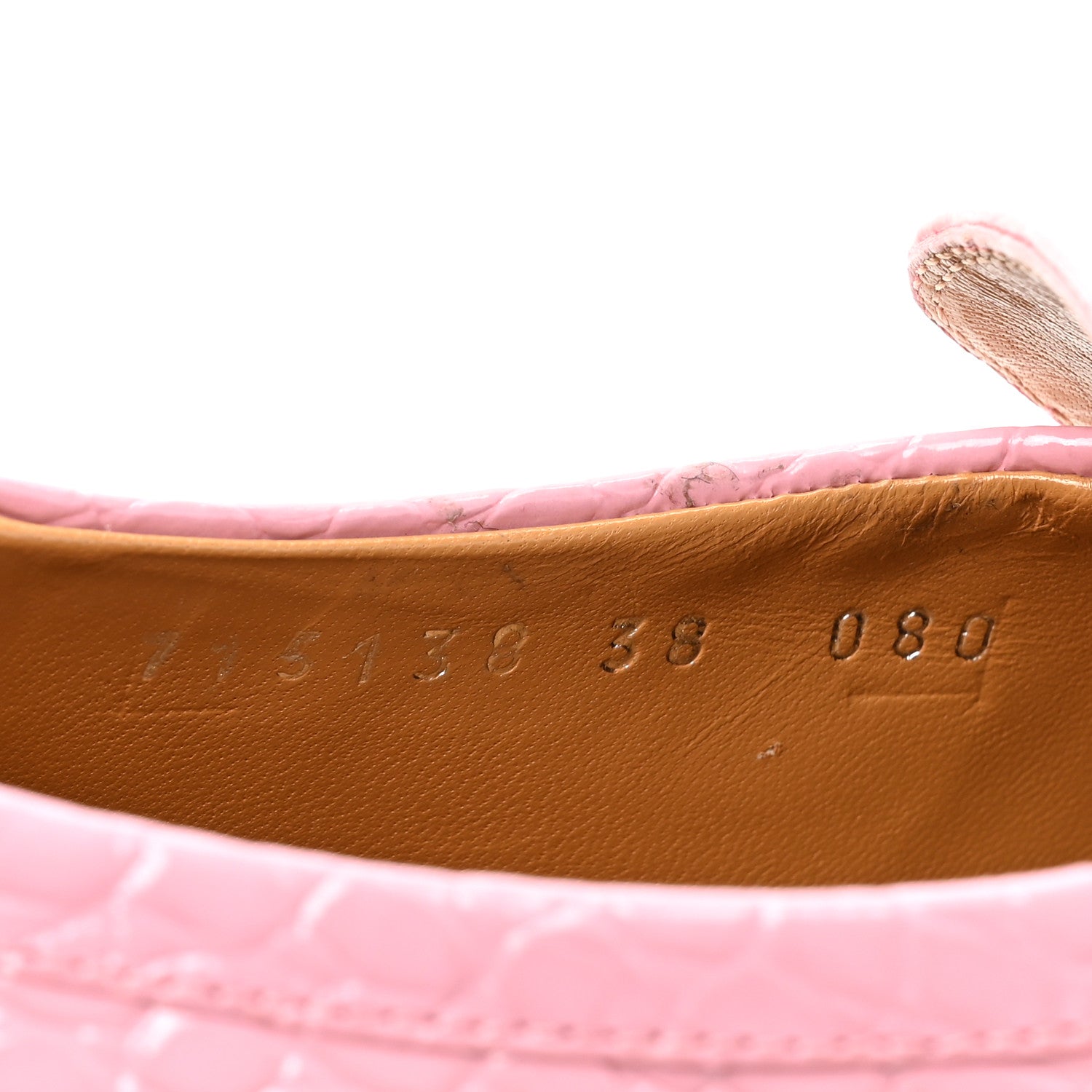 Gucci Croco Calf Lux Granada Kid Horsebit Platform Loafers 38 Butterfly Pink 8 of 14