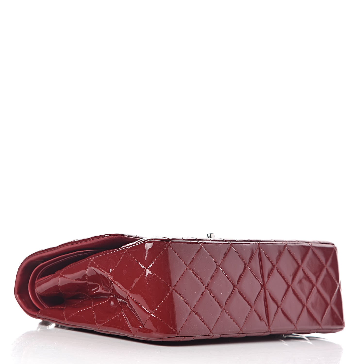 Chanel Patent Quilted Jumbo Double Flap Dark Red 4 of 15