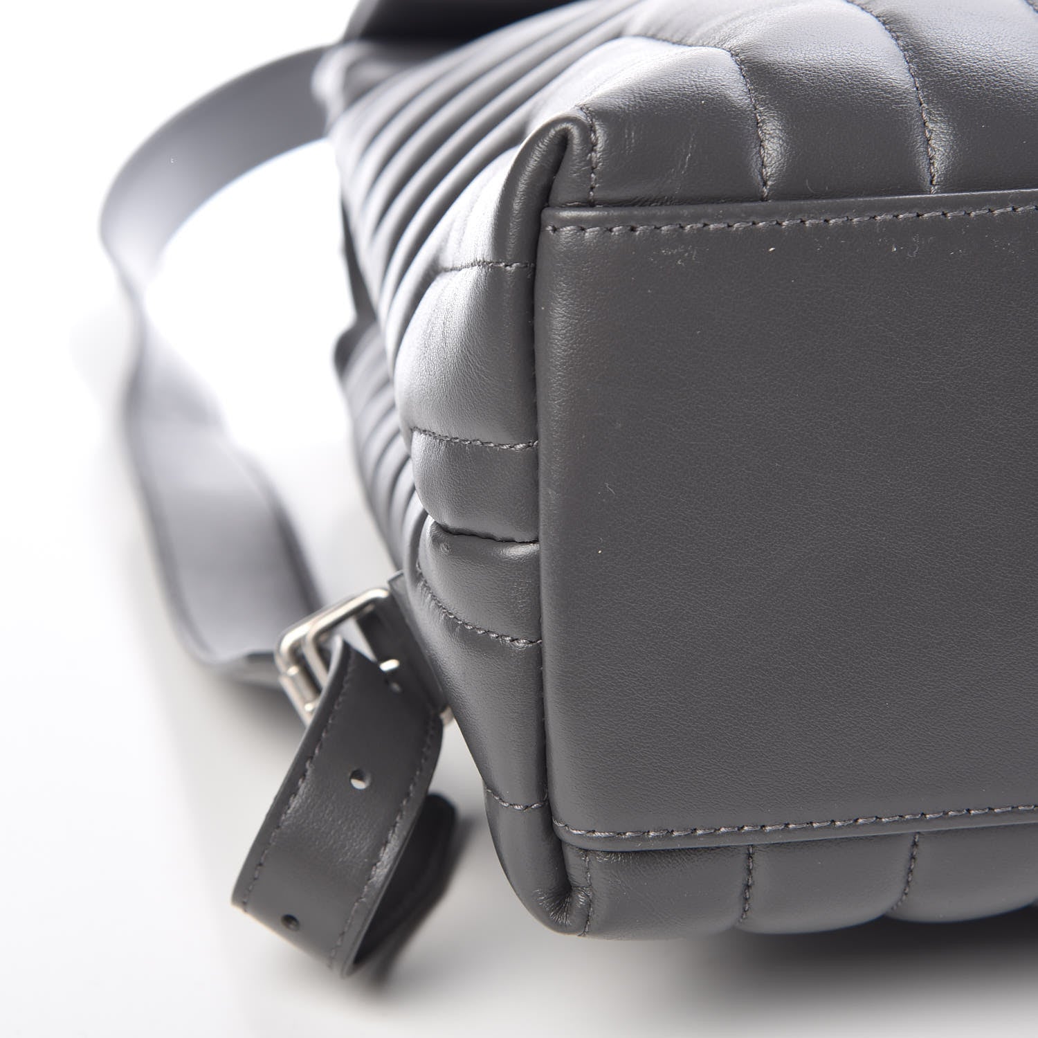 Saint Laurent Calfskin Y Quilted Monogram Medium Loulou Backpack Asphalt 9 of 10
