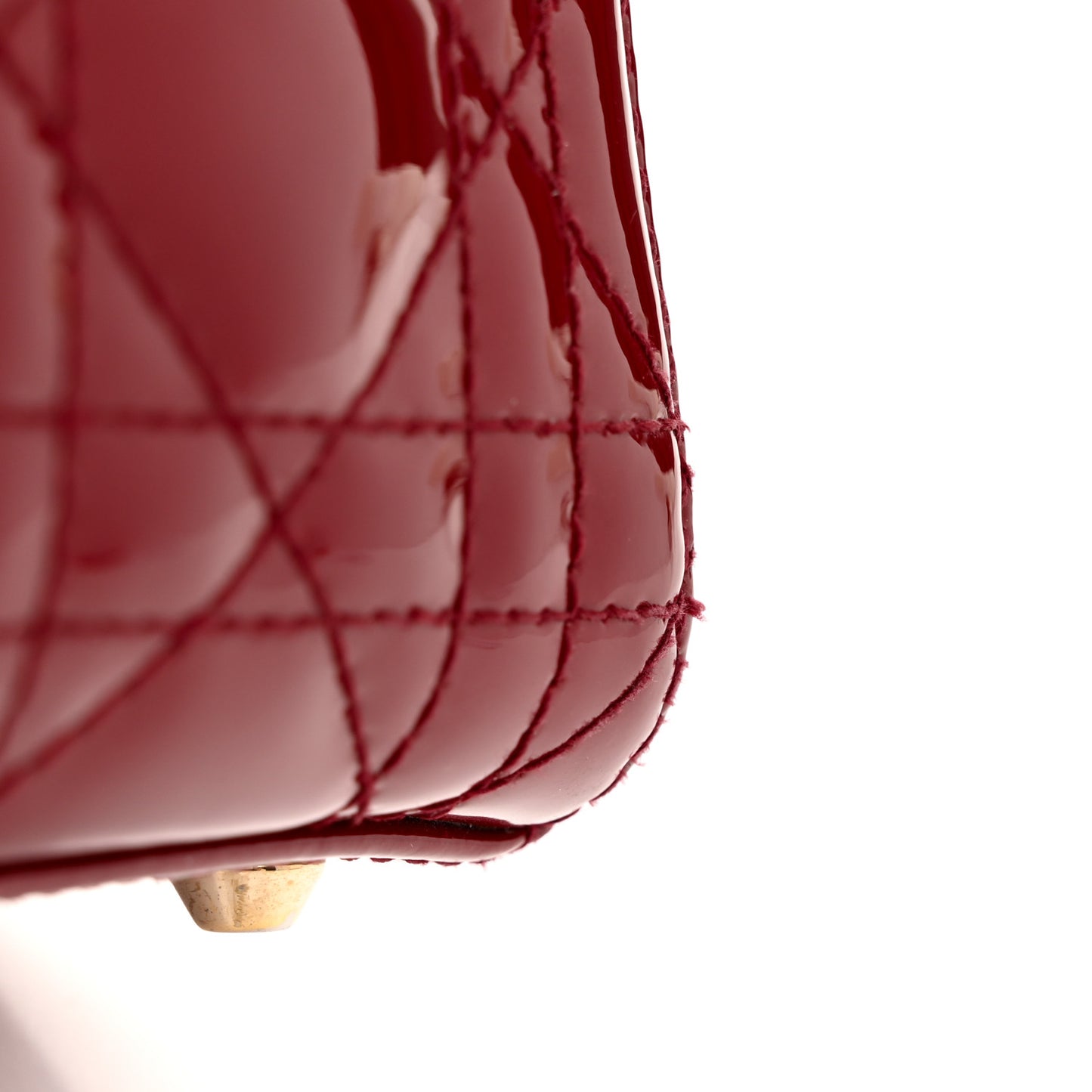Patent Cannage Mini Lady Dior Red