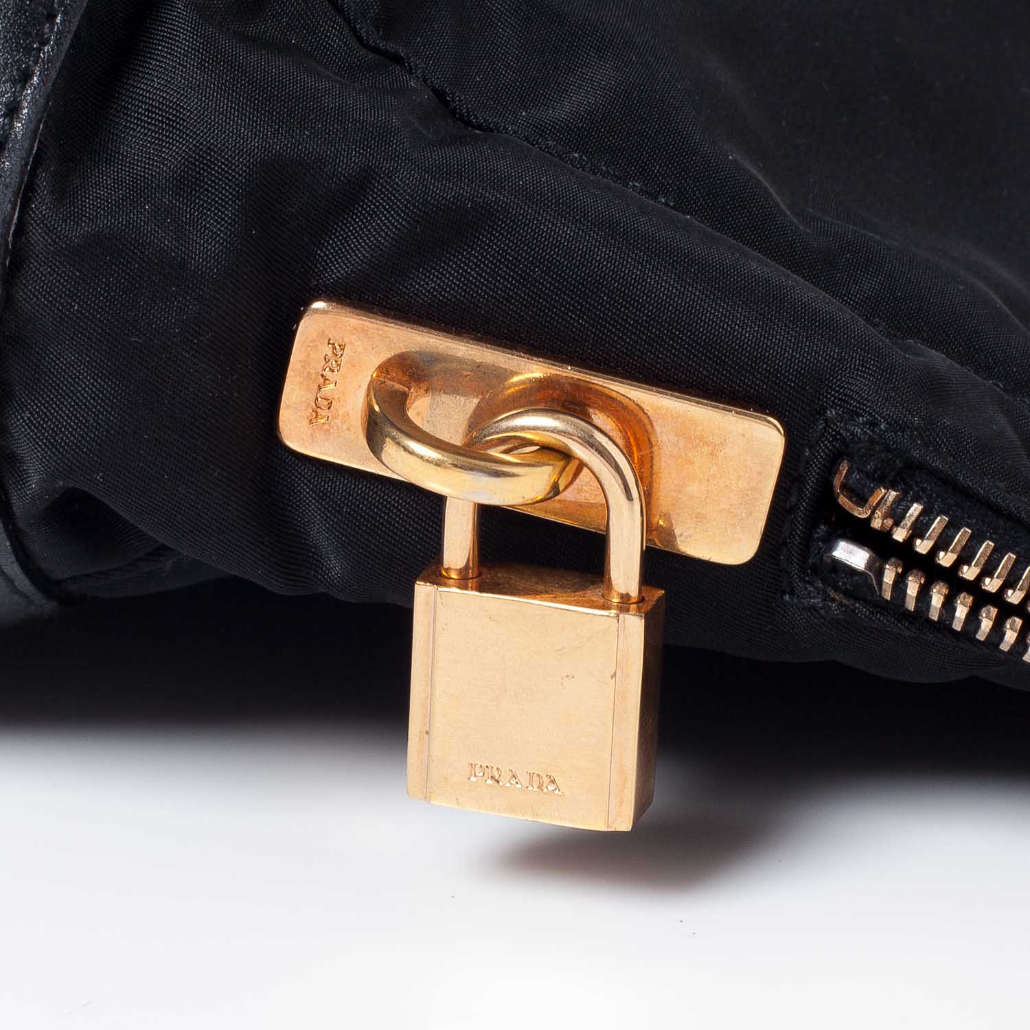 Prada Tessuto Nylon Leather Large Tote Black 8 of 10