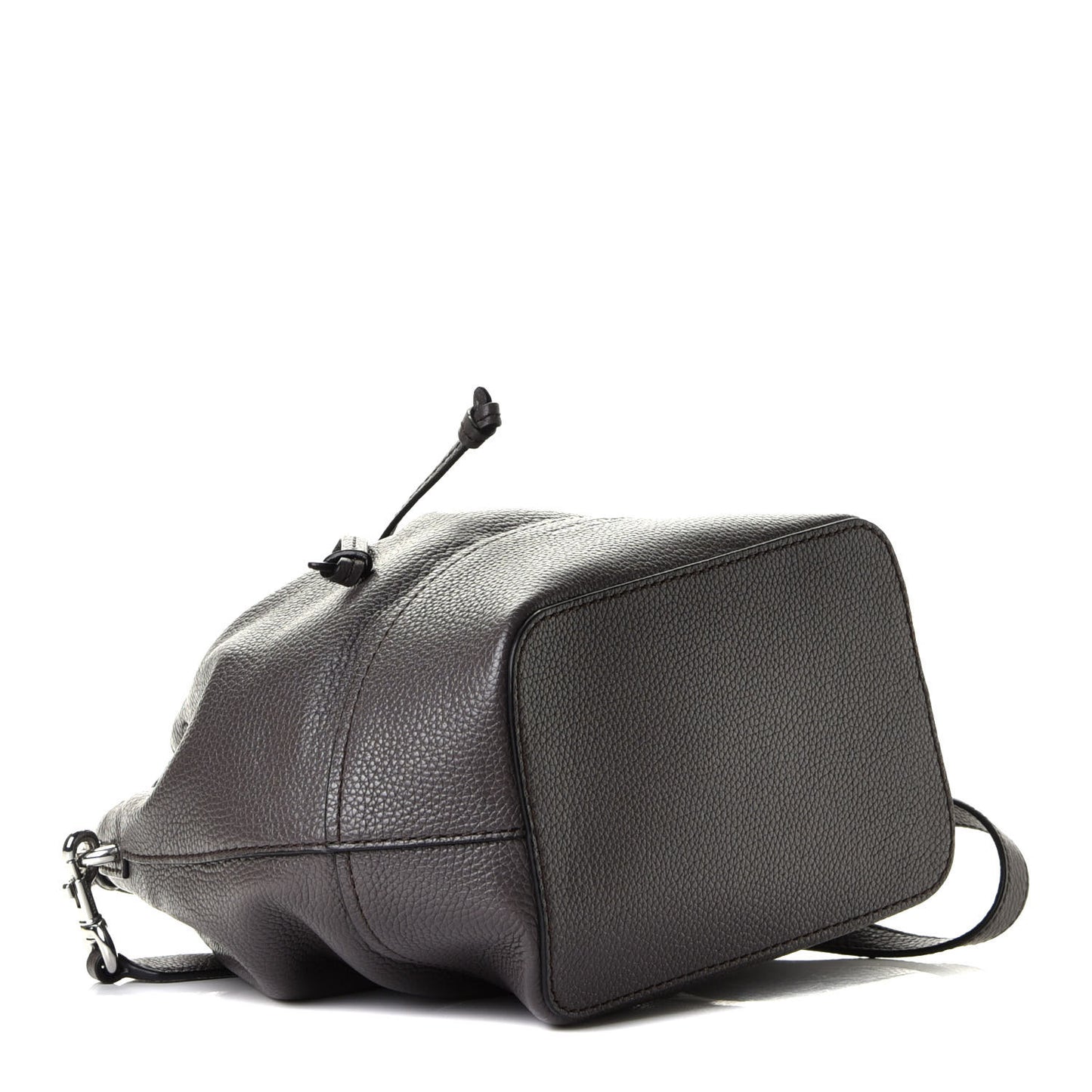 Grained Calfskin Lock That Bucket Bag Grey
