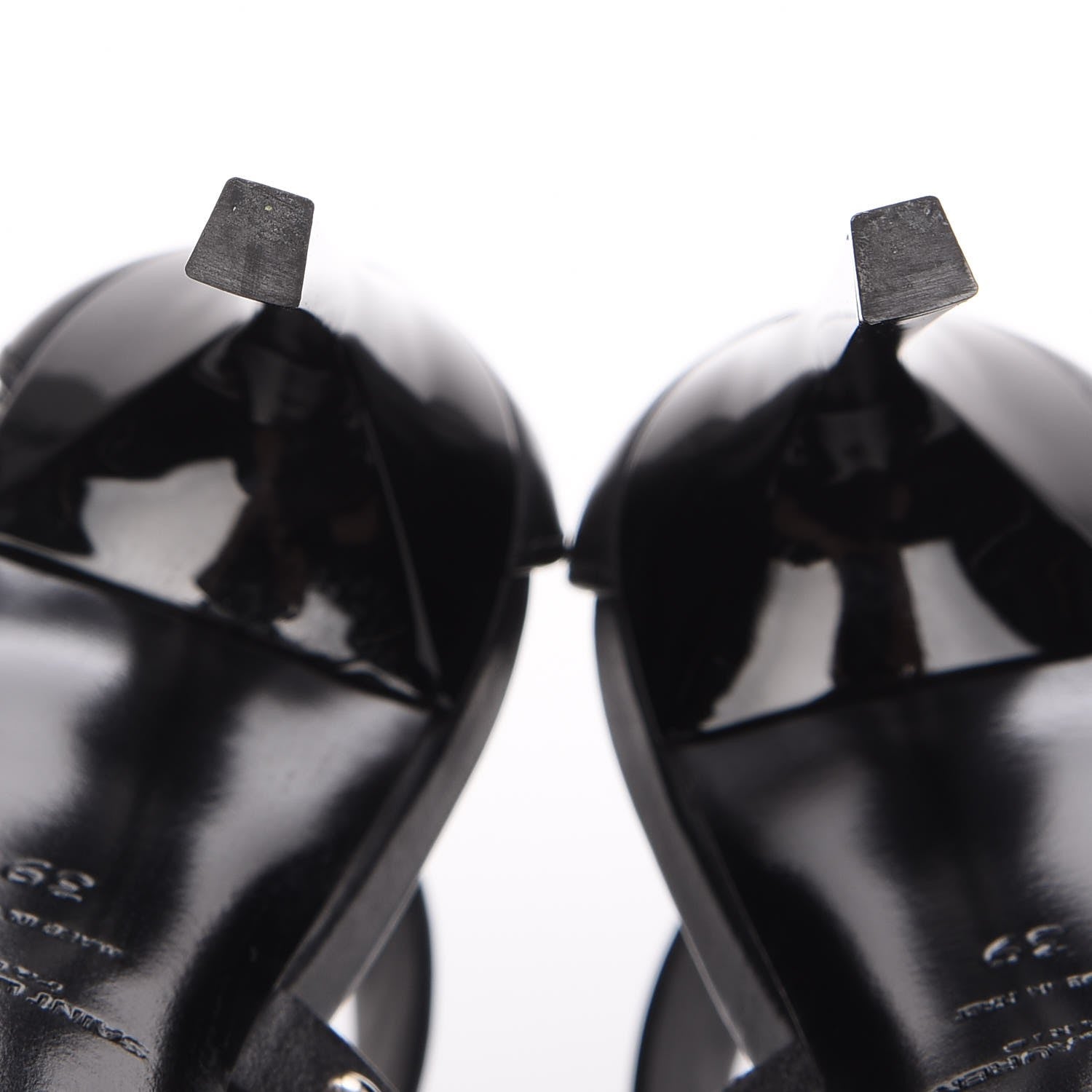 Saint Laurent Calfskin Studded Iris Sandal Pumps 39 Black 12 of 14