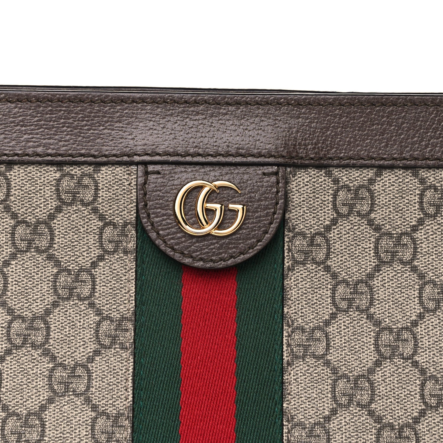 Gucci GG Supreme Monogram Web Medium Ophidia Chain Shoulder Bag Brown 5 of 15
