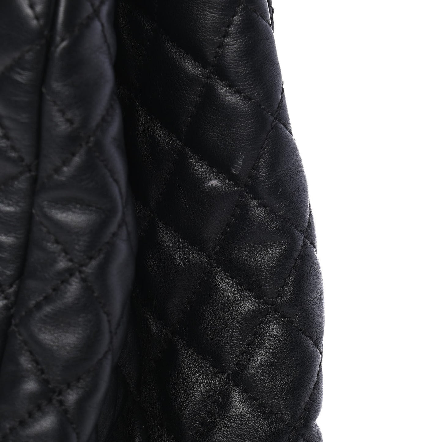 Lambskin Quilted CC Shopping Tote Black Rose Clair
