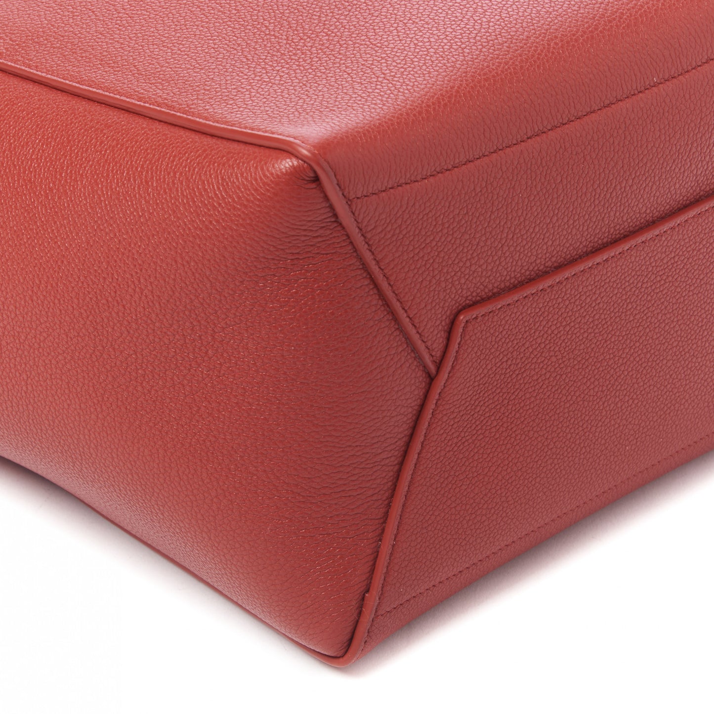 Soft Grained Calfskin Sangle Bucket Bag Red