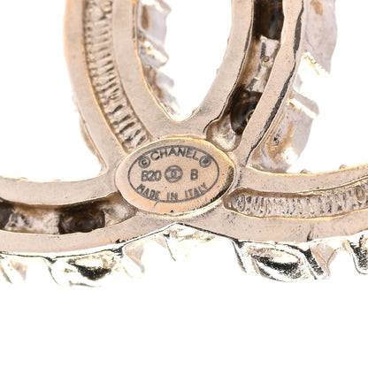 Chanel Crystal Pearl CC Dazzling Domino Earrings Gold 4 of 5