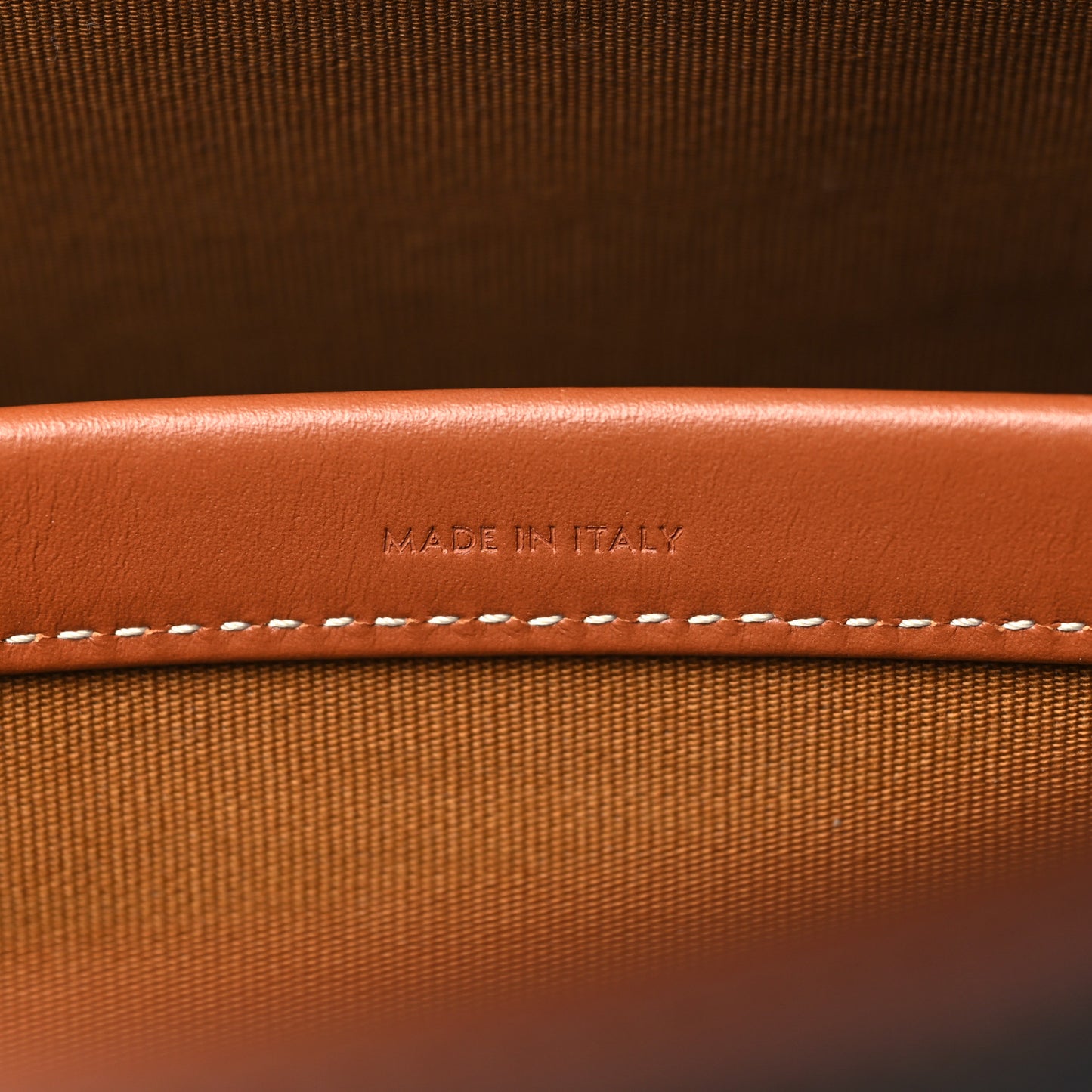 Triomphe Canvas Calfskin Mini Horizontal Cabas Tan