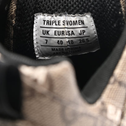 Balenciaga X GUCCI GG Supreme Monogram Allover Logo Womens Triple S Sneakers 40 Beige Ebony Mystic White 8 of 11