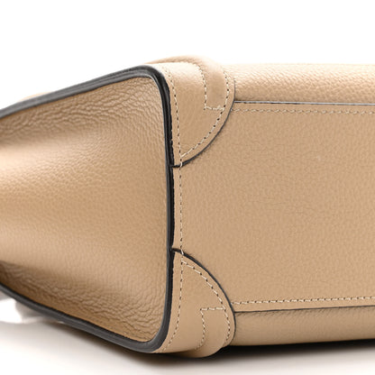 Celine Drummed Calfskin Nano Luggage Dune 10 of 11