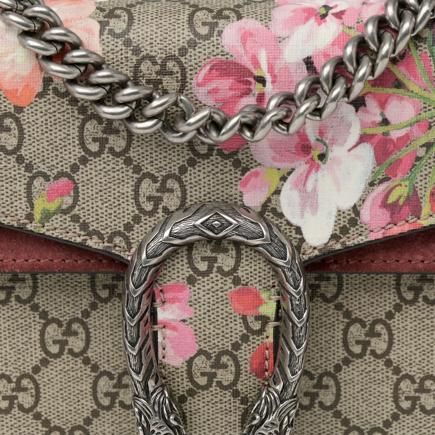 GG Supreme Monogram Blooms Mini Dionysus Shoulder Bag Beige Multicolor Dry Rose