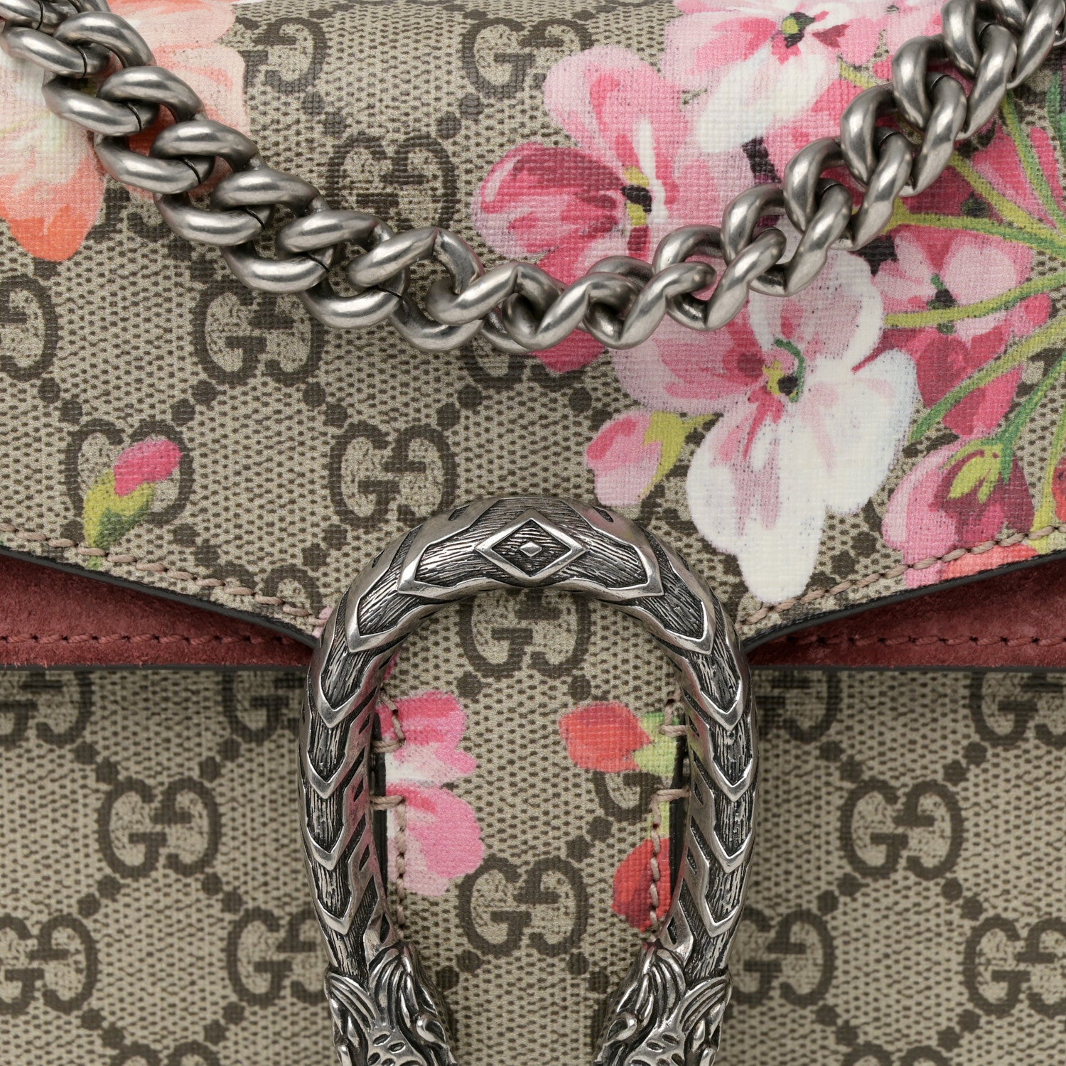 Gucci GG Supreme Monogram Blooms Mini Dionysus Shoulder Bag Beige Multicolor Dry Rose 9 of 12