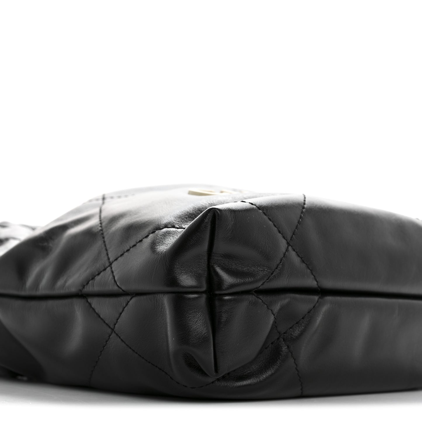 Shiny Calfskin Quilted Mini Chanel 22 Black White Black White