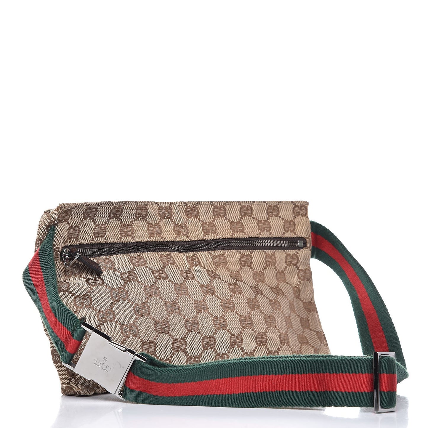 Monogram Web Belt Bag Dark Brown