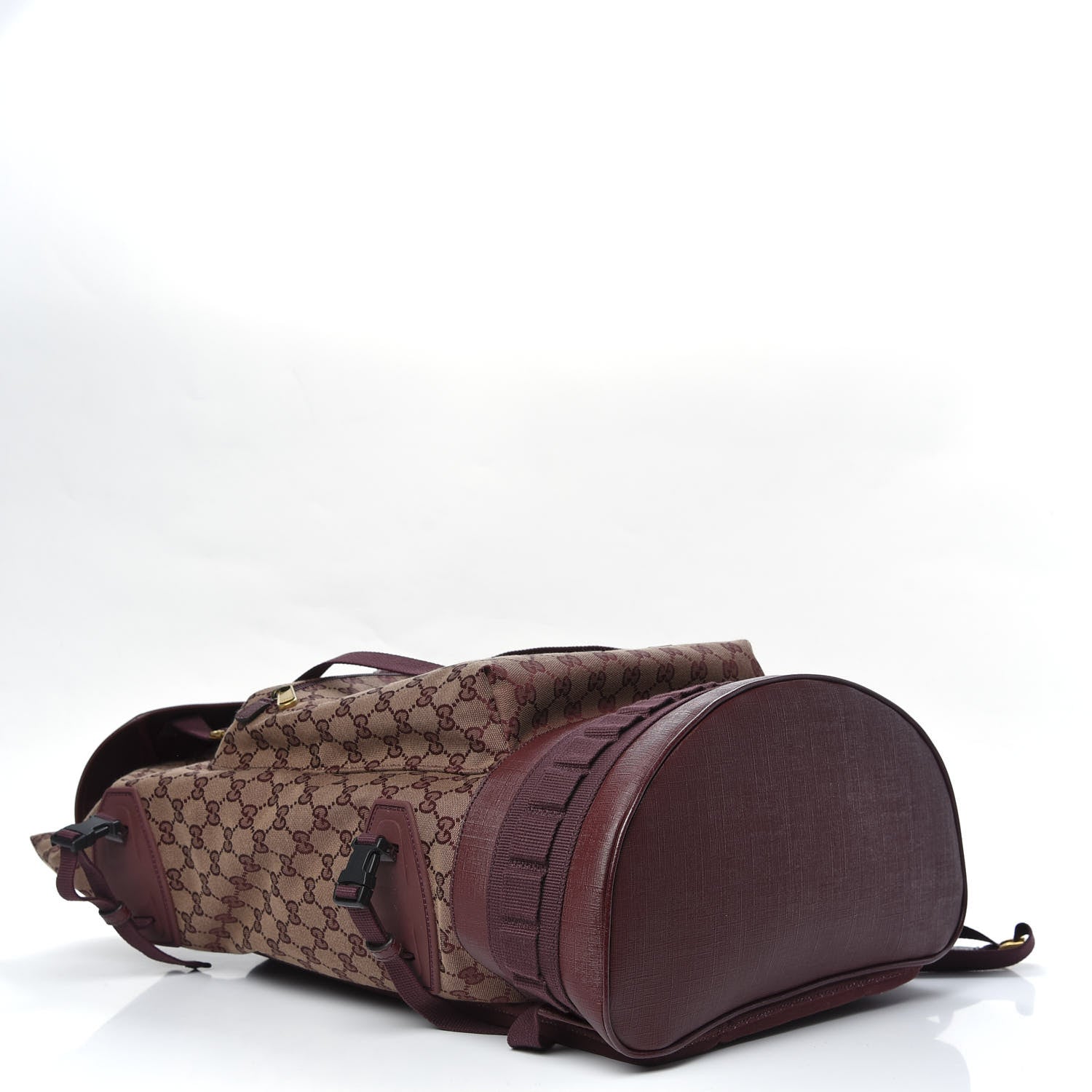 Gucci GG Monogram Script Logo Large Double Pocket Backpack Sahara Rubino Bordeaux 4 of 10