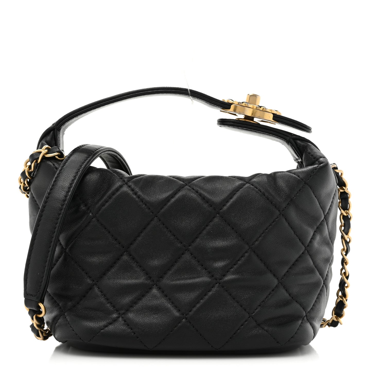 Lambskin Quilted Small Perfect Meeting Hobo Black
