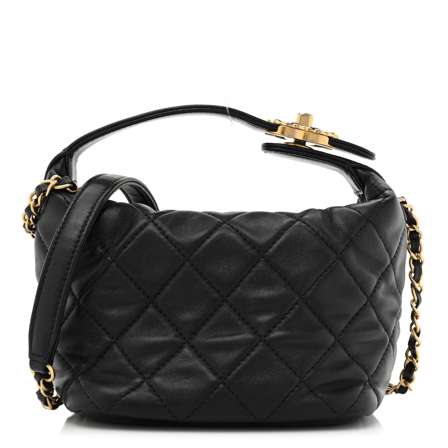 Chanel Lambskin Quilted Small Perfect Meeting Hobo Black 1 of 13