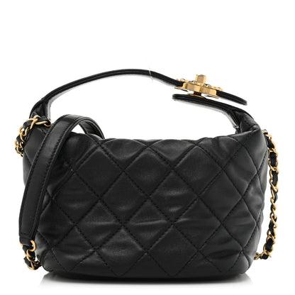 Chanel Lambskin Quilted Small Perfect Meeting Hobo Black 1 of 13