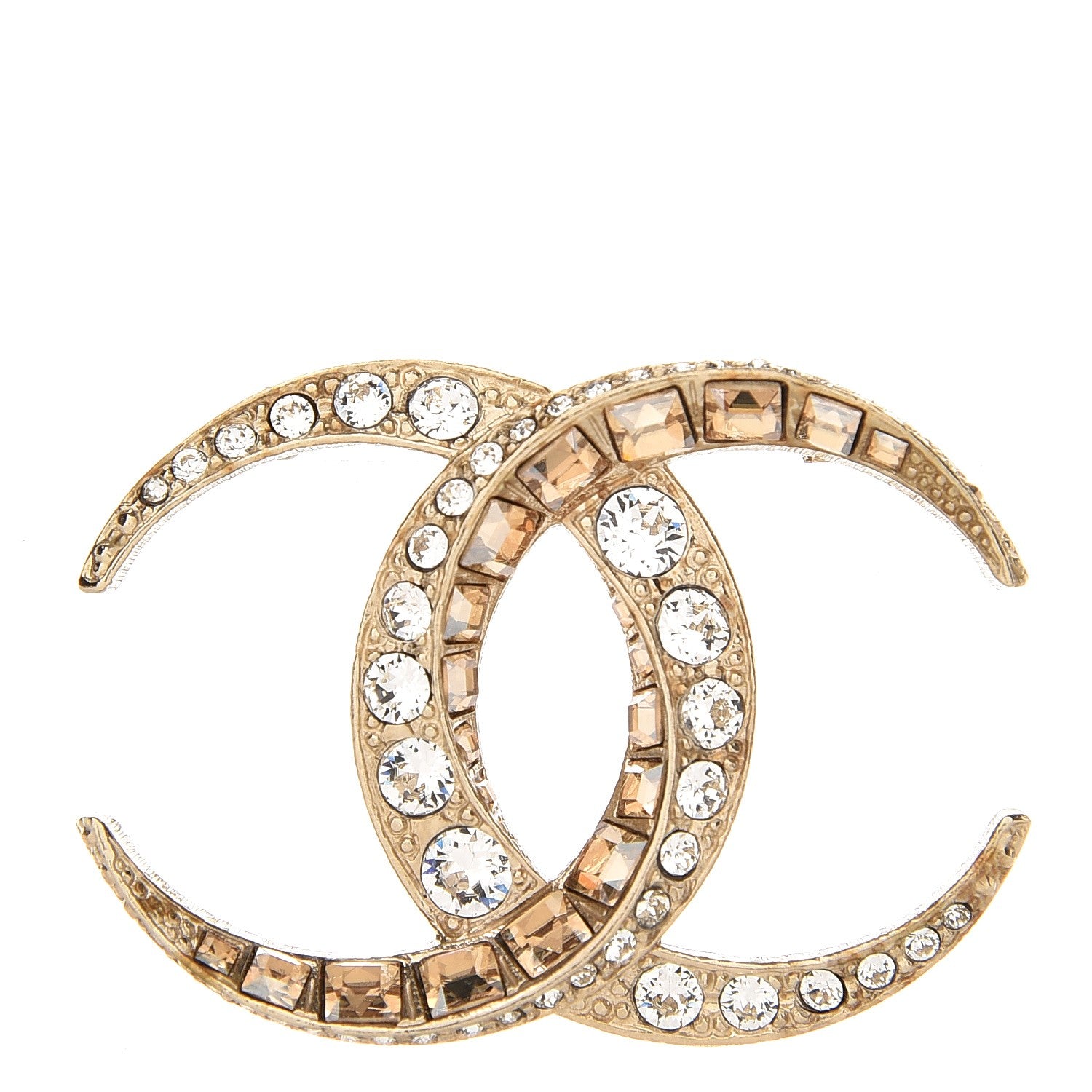 Chanel Baguette Crystal Dubai CC Brooch Gold 1 of 5
