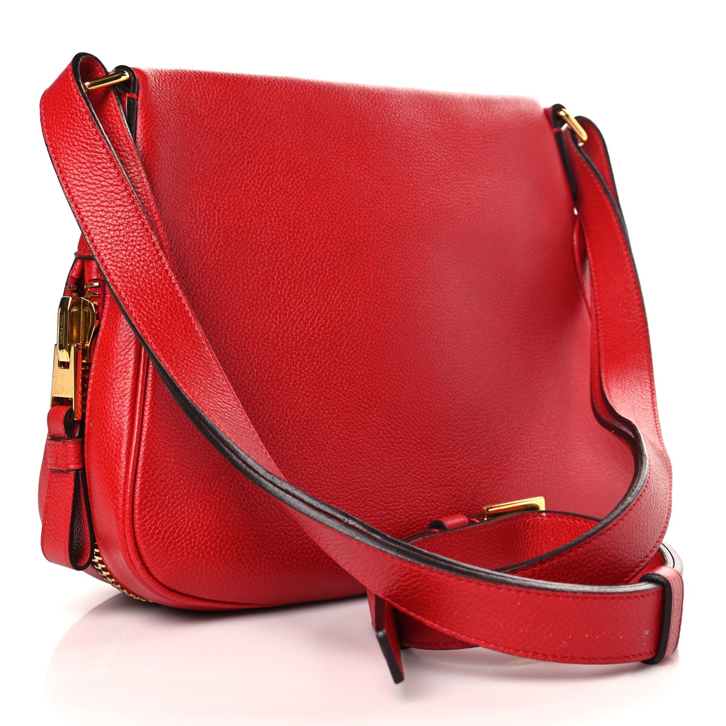 Grained Calfskin Medium Jennifer Crossbody Red