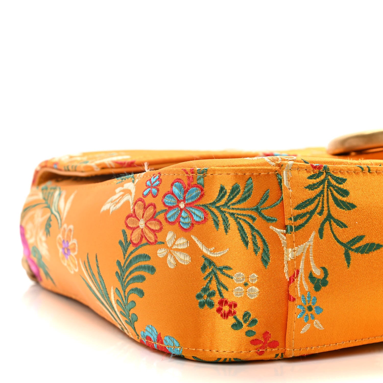 Gucci Jacquard Matelasse Floral Medium GG Marmont Shoulder Bag Yellow 5 of 17