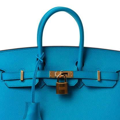 Hermes Epsom Birkin Sellier 25 Bleu Frida 10 of 11