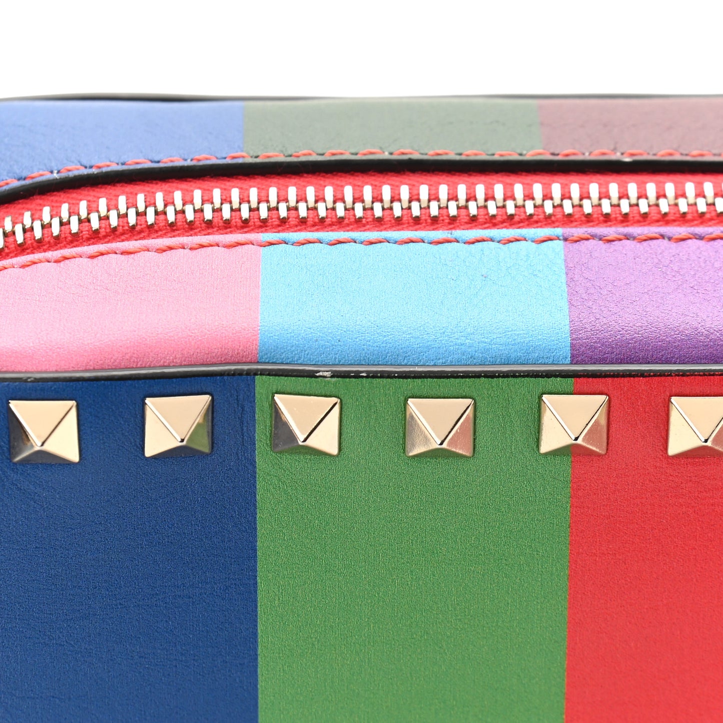 Vitello 1973 Rockstud Camera Crossbody Bag Multicolor