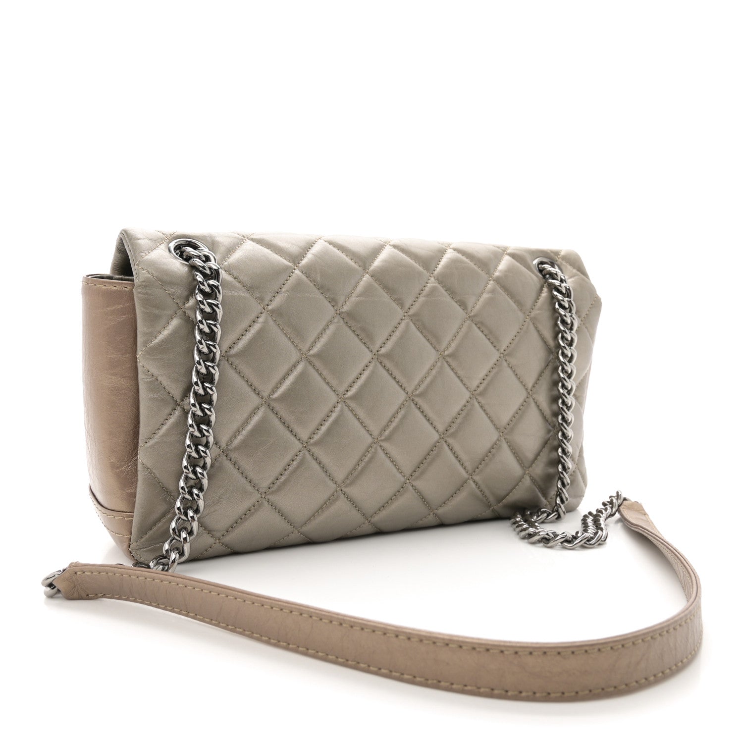 Chanel Aged Calfskin Quilted Small Lady Pearly Flap Silver Gold 3 of 11