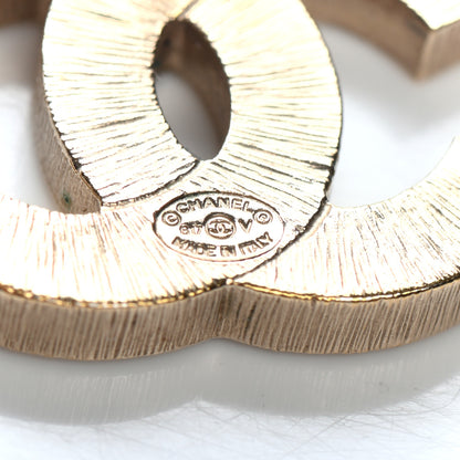 Chanel Metal Quilted CC Earrings Gold White 4 of 4