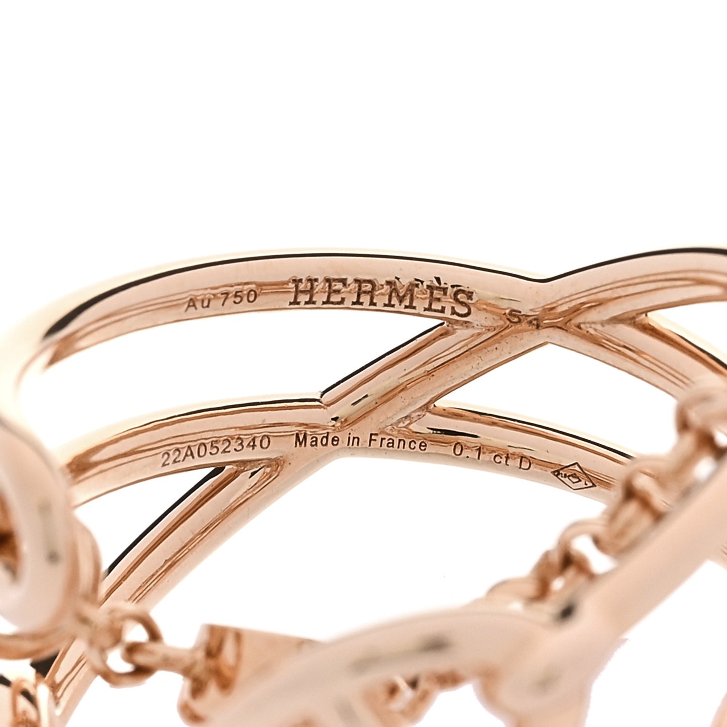 18K Rose Gold Diamond MM Chaine d'Ancre Chaos Ring 54 7