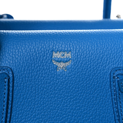 MCM Grained Calfskin Medium Milla Tote Tile Blue 8 of 8