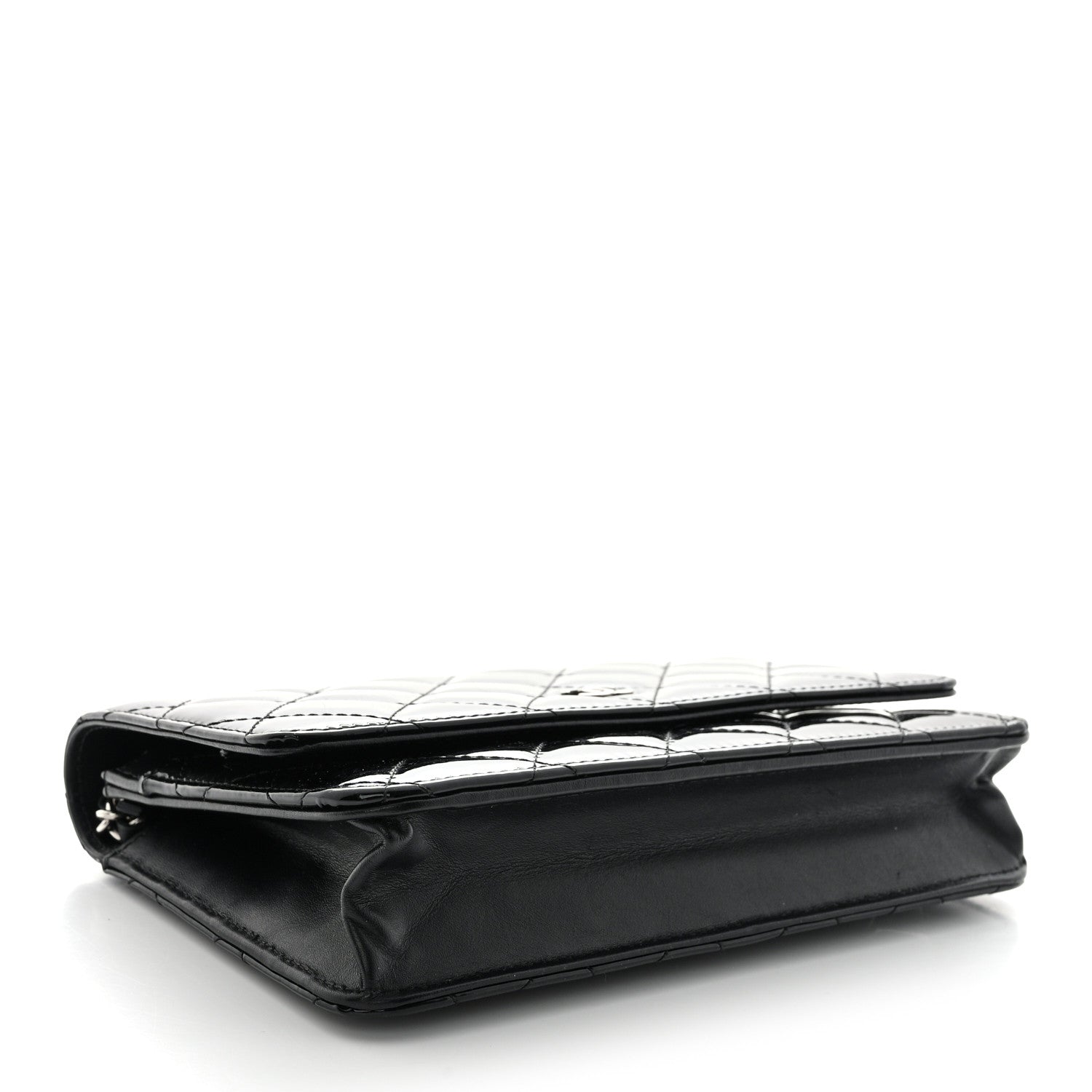 Chanel Patent Quilted Wallet On Chain WOC Black 4 of 12