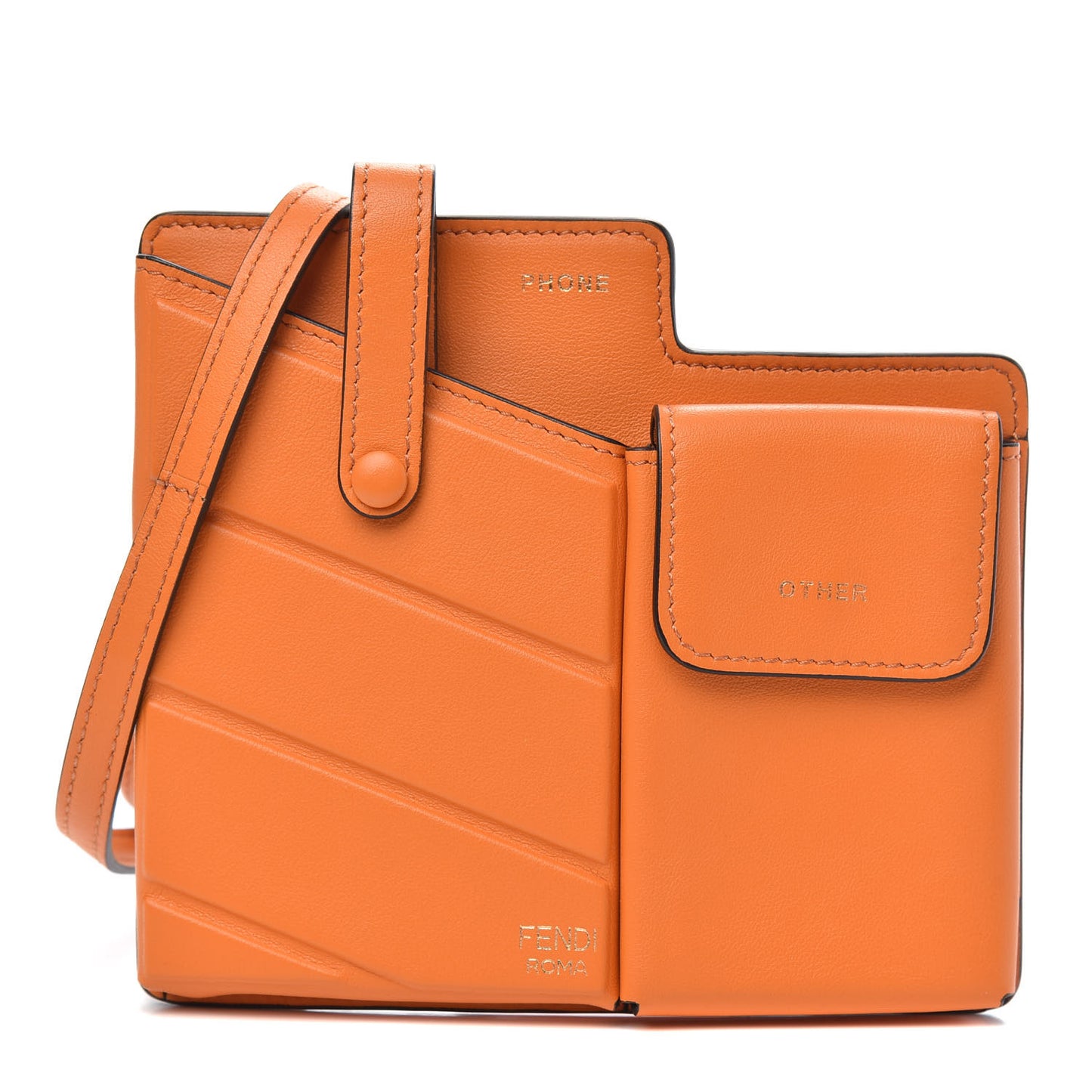 Vitello Grace Matte Two Pocket Mini Crossbody Aranciata