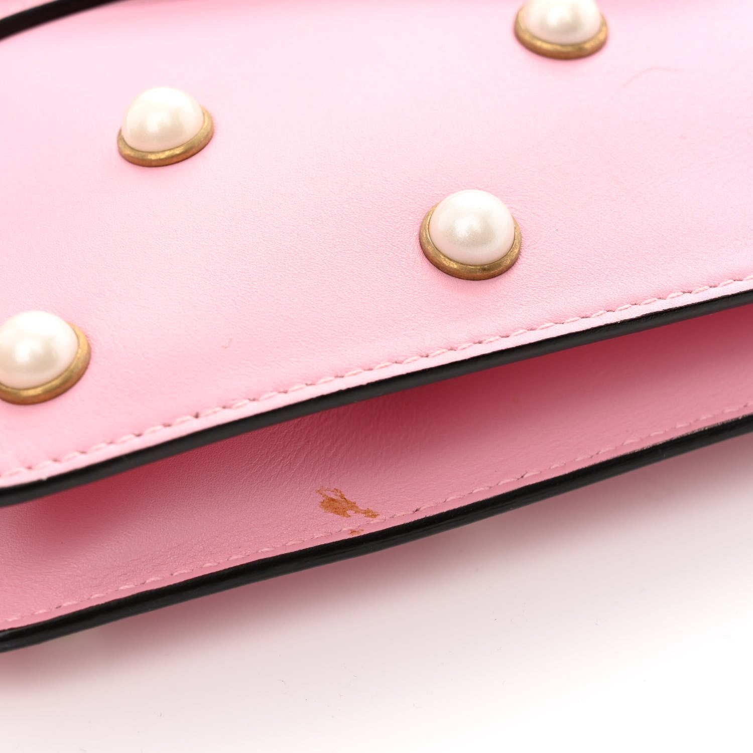 Gucci Nappa Pearl Studded Mini Queen Margaret Broadway Shoulder Bag Sugar Pink 11 of 12
