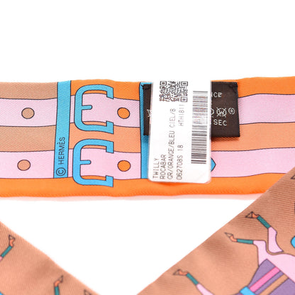 Hermes Silk Rocabar Twilly Orange Bleu Ciel 3 of 4