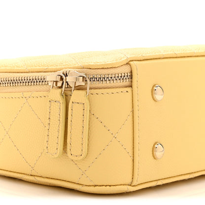 Chanel Caviar Quilted Top Handle Vanity Case Yellow 9 of 10