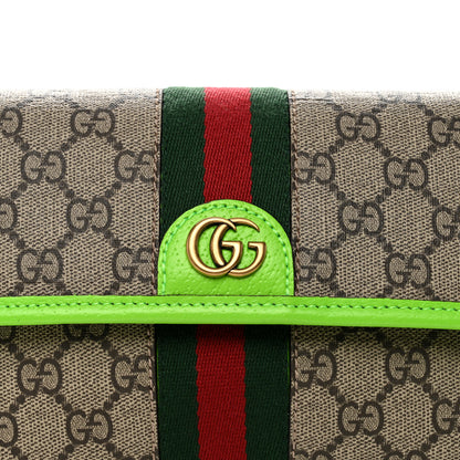 Gucci GG Supreme Monogram Web Small Ophidia Belt Bag Beige Ebony Electric Green 8 of 10