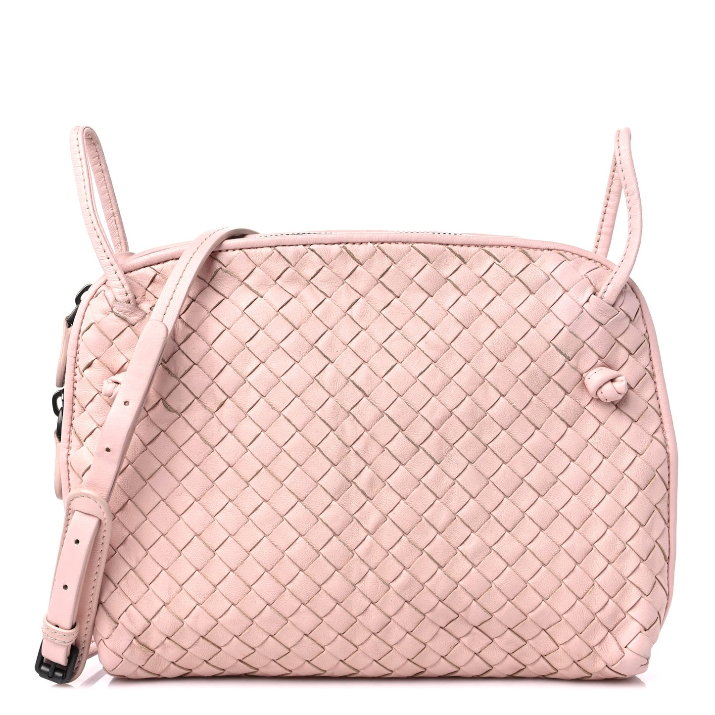 Nappa Intrecciato Nodini Crossbody Messenger Flamingo
