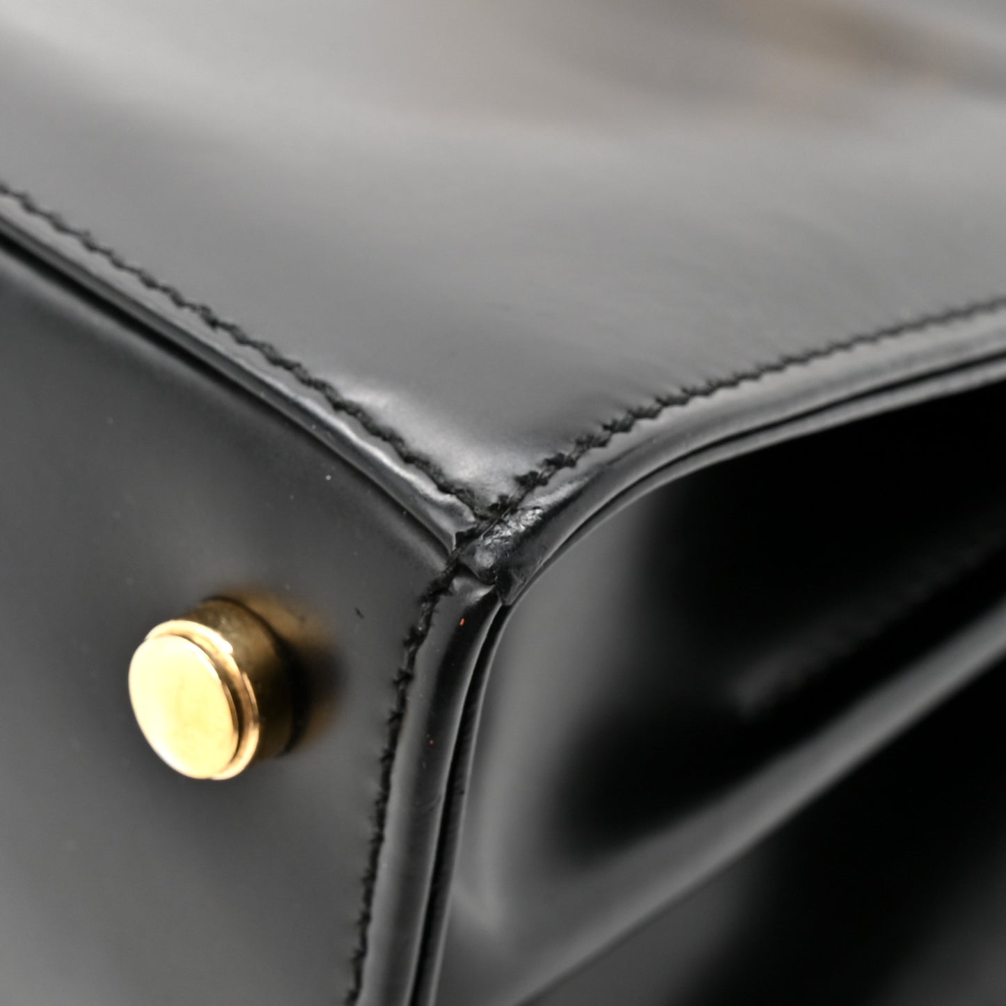Brushed Off Calfskin Small Iconic Top Handle Black