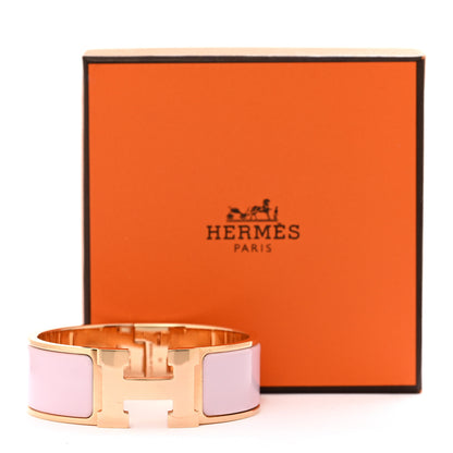 Hermes Enamel Wide Clic Clac H Bracelet GM Rose Dragee 7 of 7