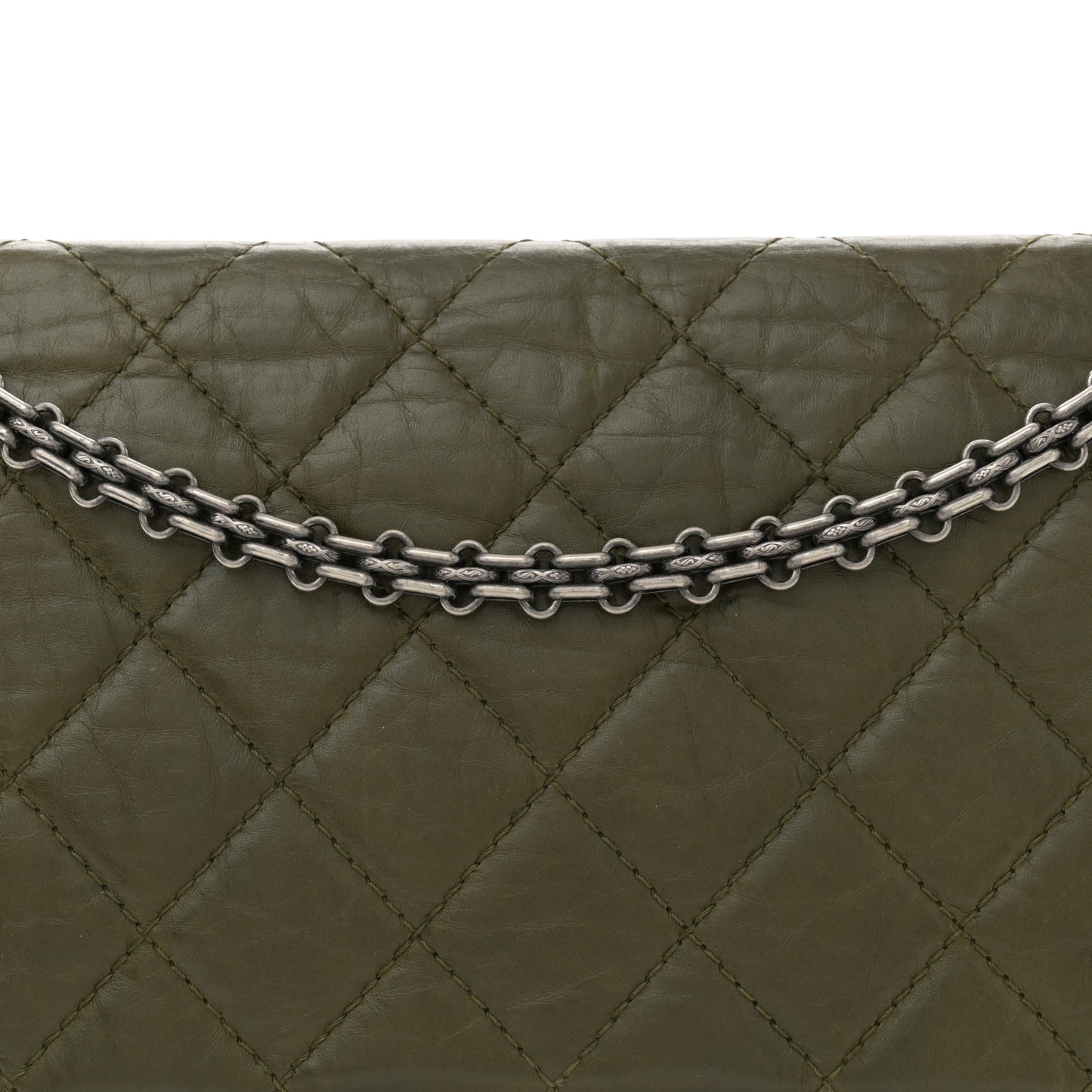Aged Calfskin Quilted 2.55 Reissue 227 Flap Dark Green