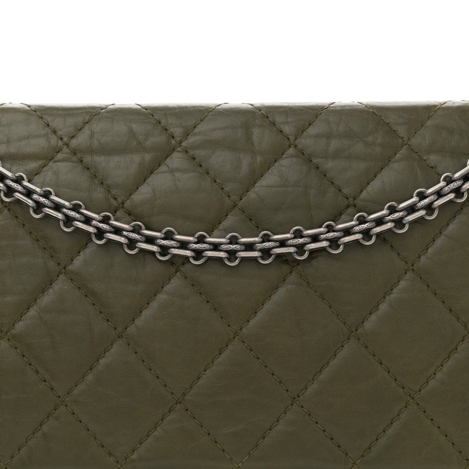 Chanel Aged Calfskin Quilted 2.55 Reissue 227 Flap Dark Green 8 of 12